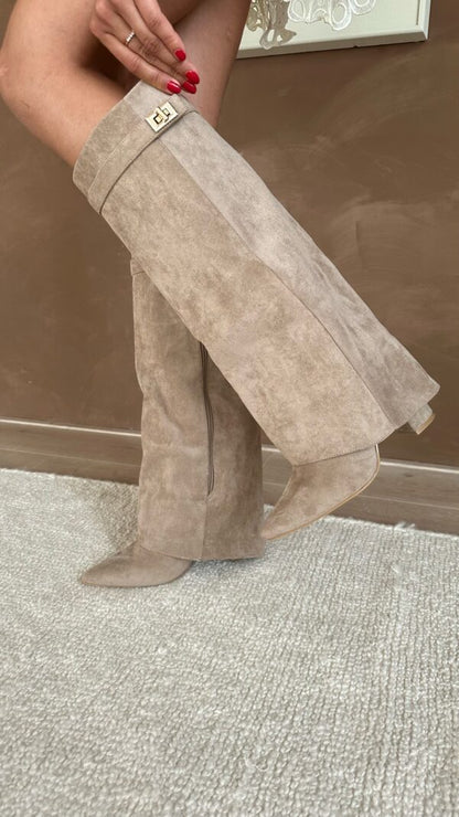 Kniehoge Laarzen - Dames - Suede - Brede Pasvorm - Elara