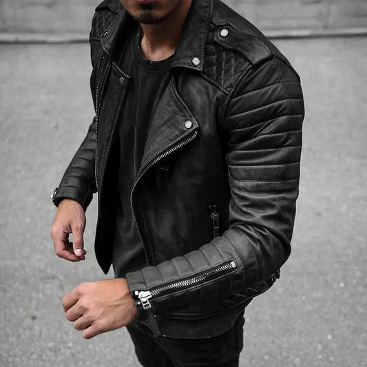 Leren Bikerjas - Heren - Echt Leder - Bikerlook - Urban Jas