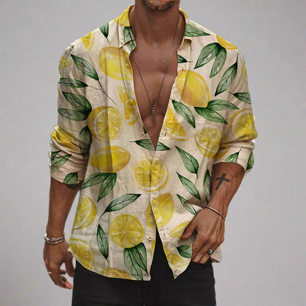 Jasper | Casual Poloshirt voor Heren met Citroenprint 0