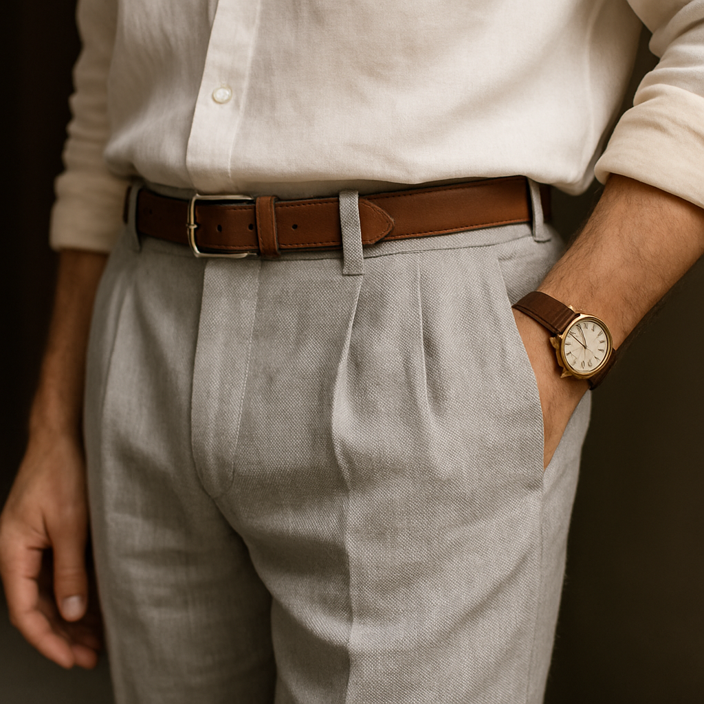 Jasper | Relaxed-Fit Linnen Broek voor Heren met Plooien en Rechte Pijp 1