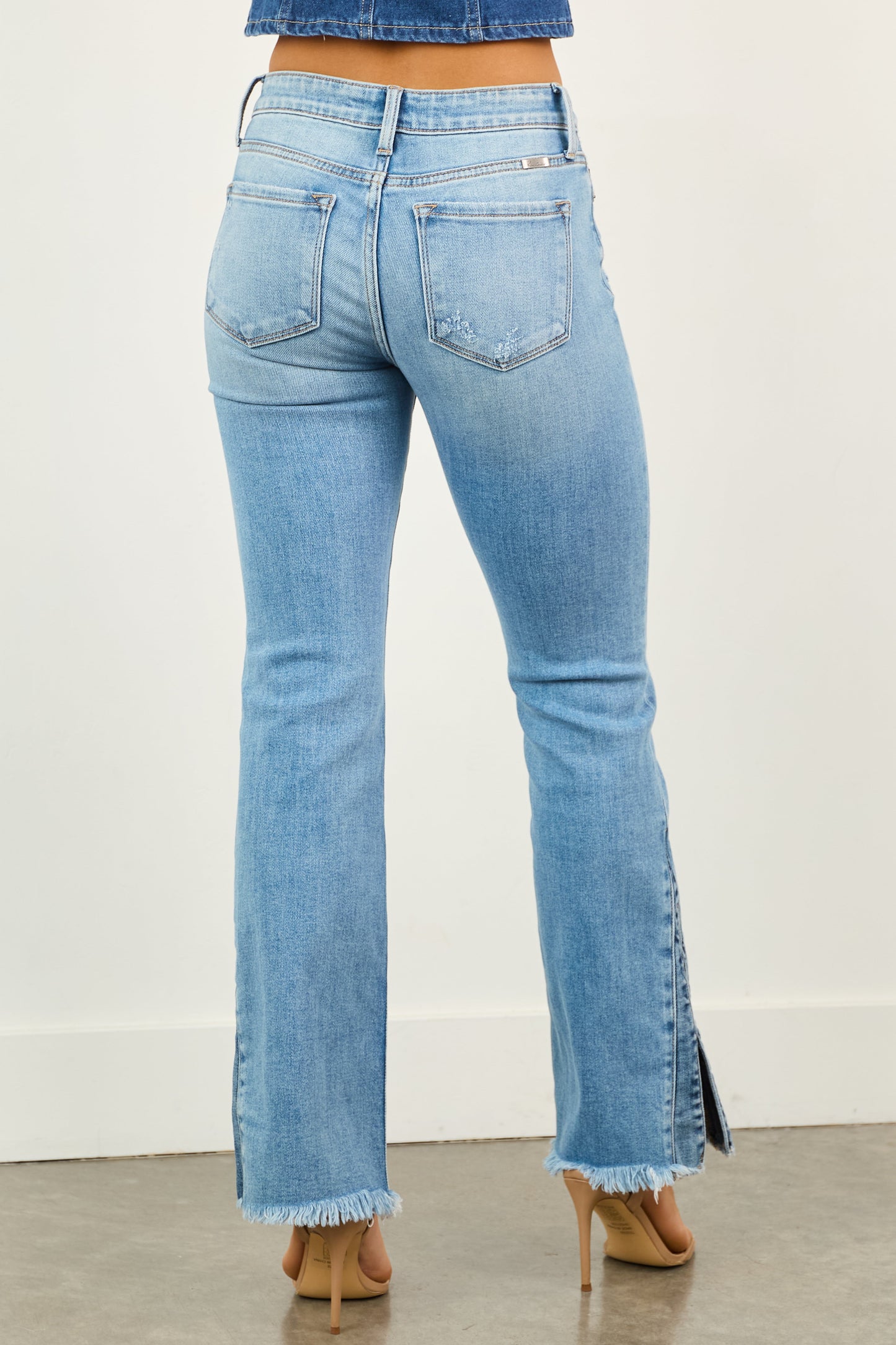 Flared Jeans - Dames - Denim Split - Blauw - Split Zoom