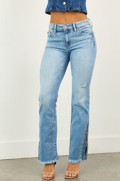 Flared Jeans - Dames - Denim Split - Blauw - Split Zoom
