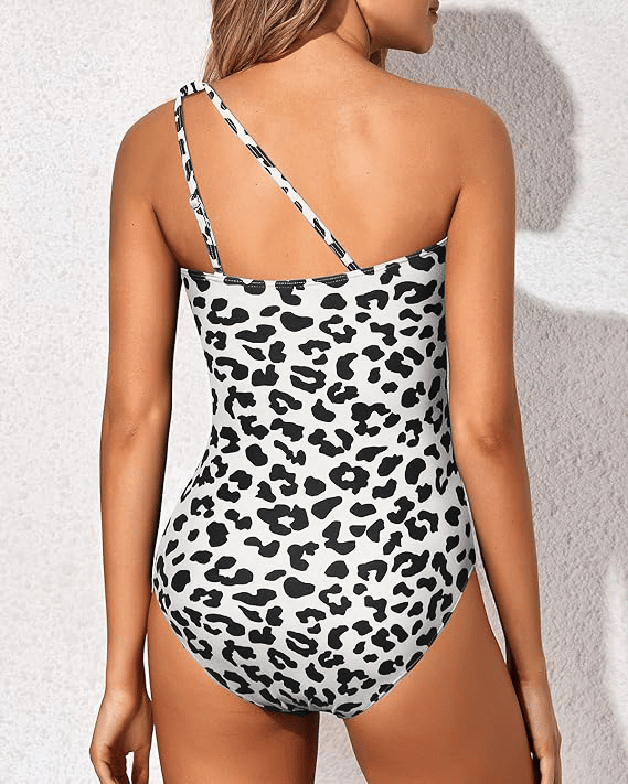 Lara | Asymmetrisch Badpak Dames met Gerimpelde Taille en Cut-Out Detail 2