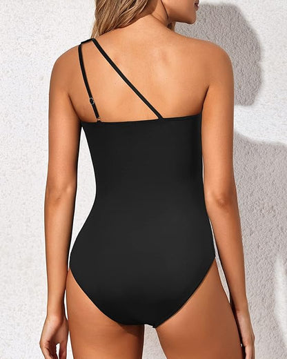 Lara | Asymmetrisch Badpak Dames met Gerimpelde Taille en Cut-Out Detail 5