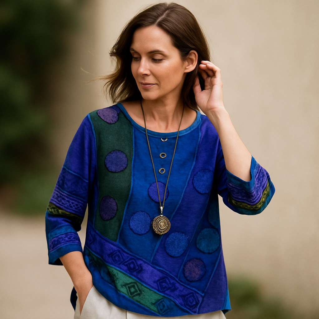 Lara | Boheemse Blouse Dames met Kleurvolle Print en Losse Pasvorm 1