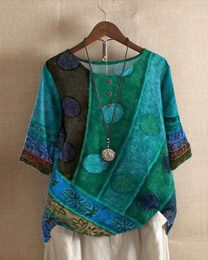 Lara | Boheemse Blouse Dames met Kleurvolle Print en Losse Pasvorm 5