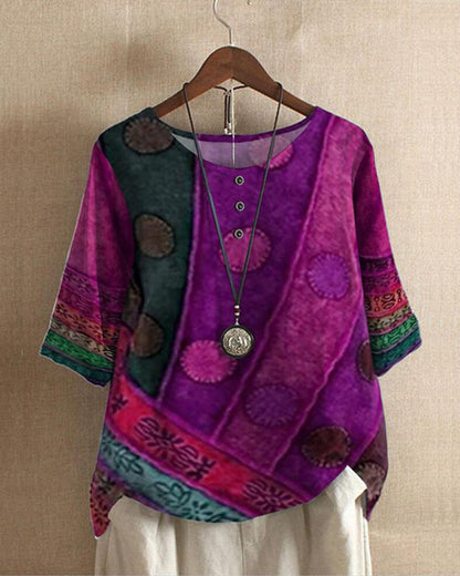 Lara | Boheemse Blouse Dames met Kleurvolle Print en Losse Pasvorm 6