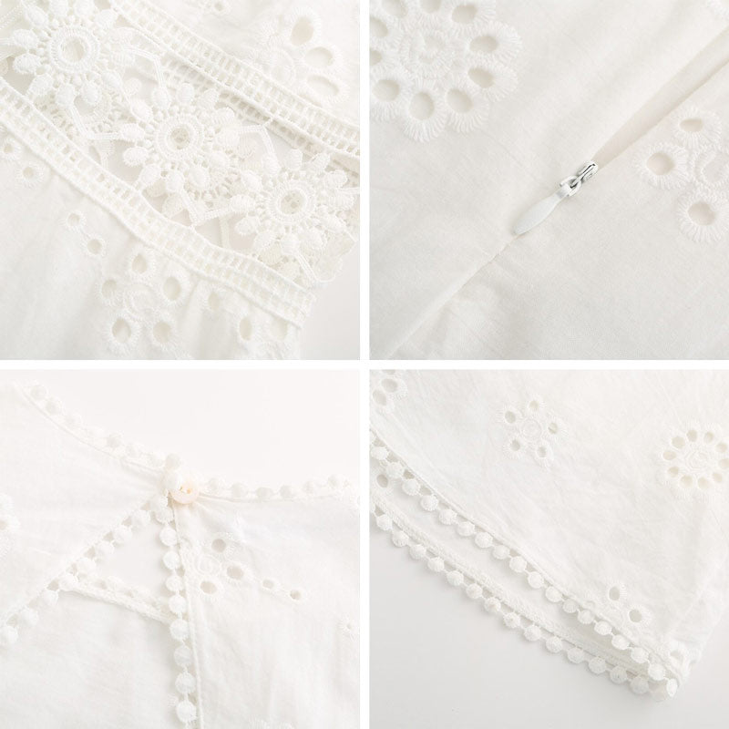 Lara | Korte Ibiza Boho Jurk voor Dames in Wit 8