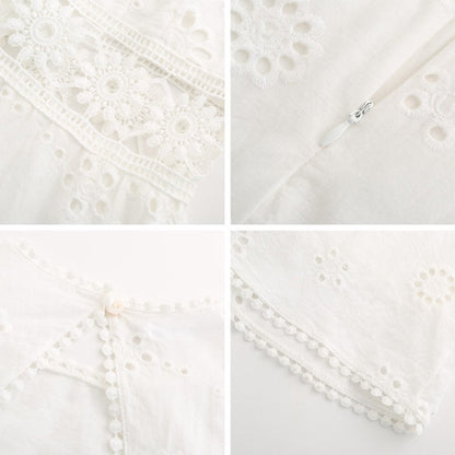 Lara | Korte Ibiza Boho Jurk voor Dames in Wit 8