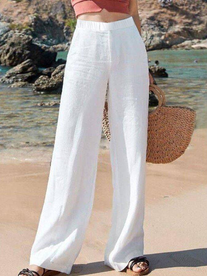 Lara | Linnen Strandbroek met Wijde Pijpen voor Dames in Zomerstijl 3