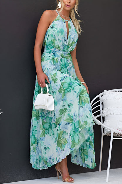 Lara | Maxi Jurk met Plissé en Bloemenprint voor Dames 6