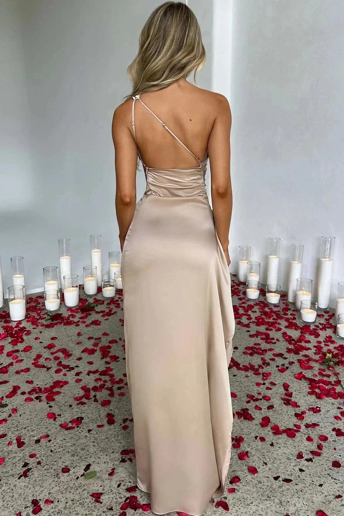 Linsey | Asymmetrische Maxi Jurk met Hoge Split voor Dames 6