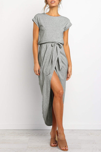 Lotte | Dames Splitjurk Met Ceintuur En Casual Mouwen 3
