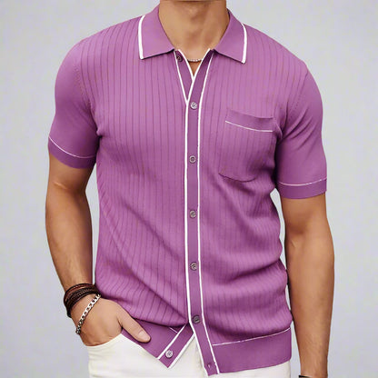 Luca | Casual Herenpolo met Verticale Ribstructuur 0