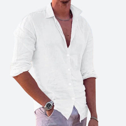 Luca | Casual Overhemd met Lange Mouwen voor Heren in Helderblauw 1