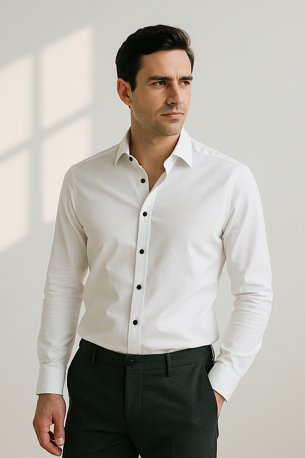 Luca | Strijkvrij Overhemd voor Heren met Slim Fit en Ademend Materiaal 0