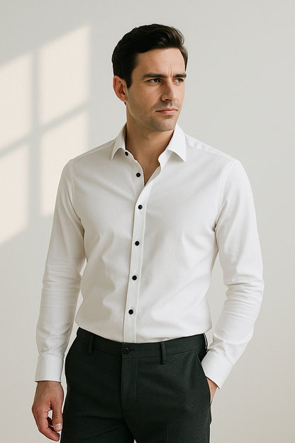 Luca | Strijkvrij Overhemd voor Heren met Slim Fit en Ademend Materiaal 0