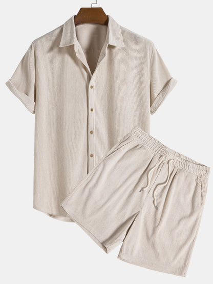 Heren - Korte Mouwen Set - Lichte Stoffen - Casual Outfit - ELEGANTE COMBINATIE