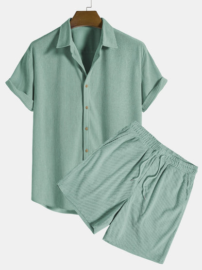 Heren - Korte Mouwen Set - Lichte Stoffen - Casual Outfit - ELEGANTE COMBINATIE