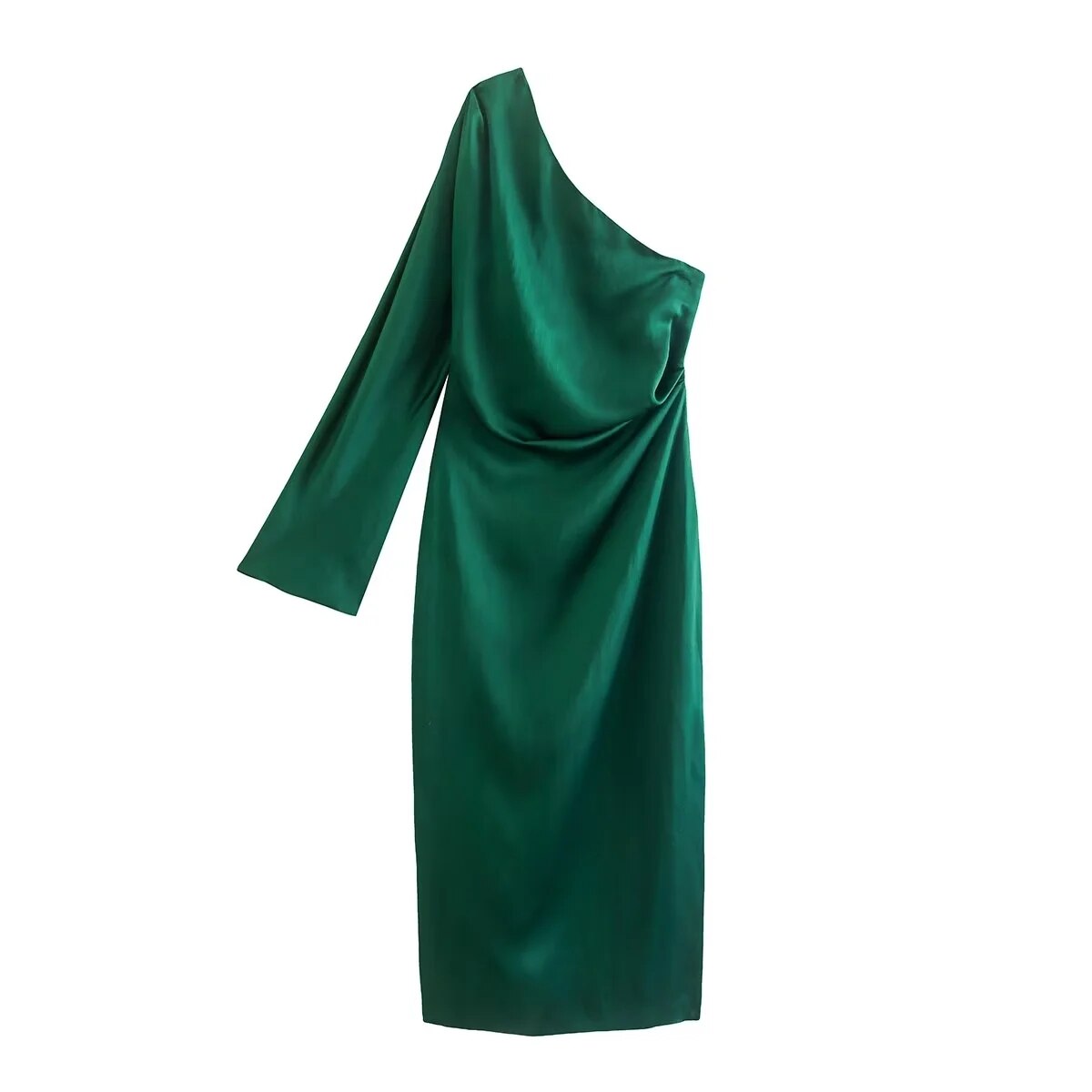 Luna | Asymmetrische Midi-Jurk in Geel en Groen voor Dames 1