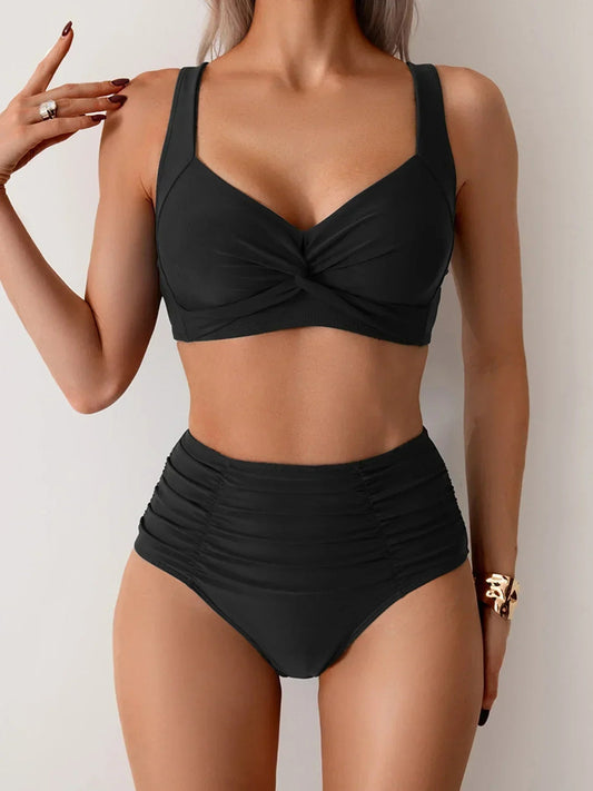 Luna | Dames High-Waist Bikini met Twistdetail voor Zelfvertrouwen 0
