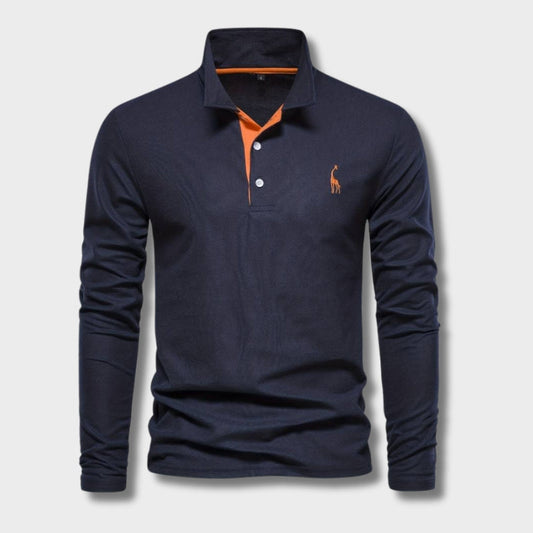 FRED – Lange mouwen poloshirt met contrasterende afwerking voor een stijlvolle en moderne look
