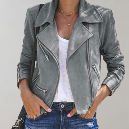 Leren Jas - Dames - Asymmetrisch - Moderne Lederjas - MELAN