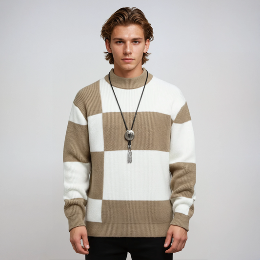 Trui - Heren - Blokpatroon - Moderne Blokpatroon Trui - NOVA