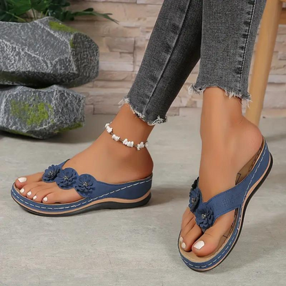 Zomerse dames sandalen met bloemen en comfortabel voetbed – FLORÈLLE BLOOM