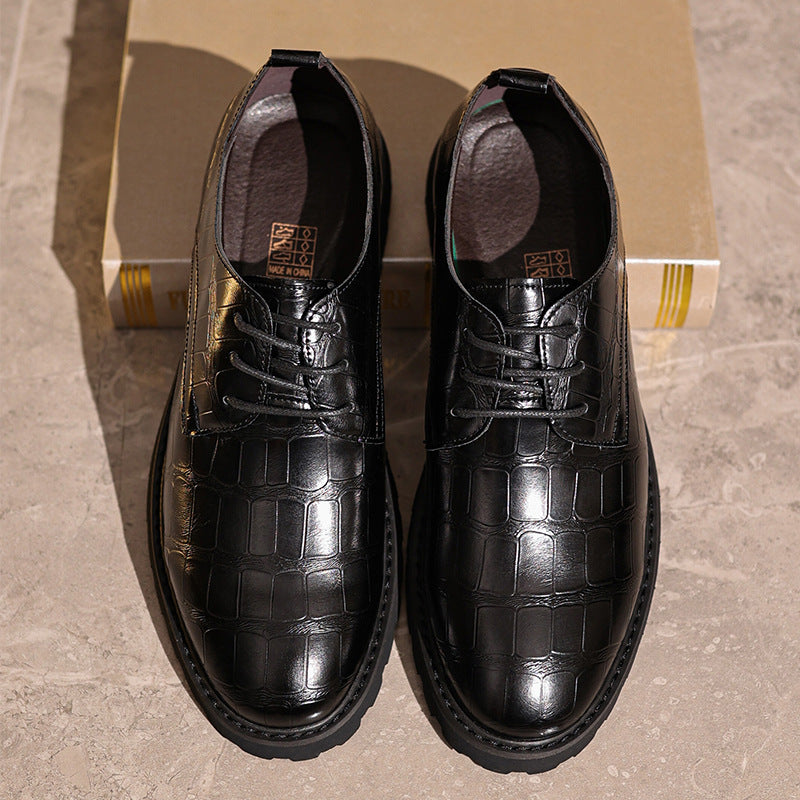 Heren - Leren Schoenen - Krokodillen Reliëf - Formeel Zakelijk - ELEGANTE STIJL