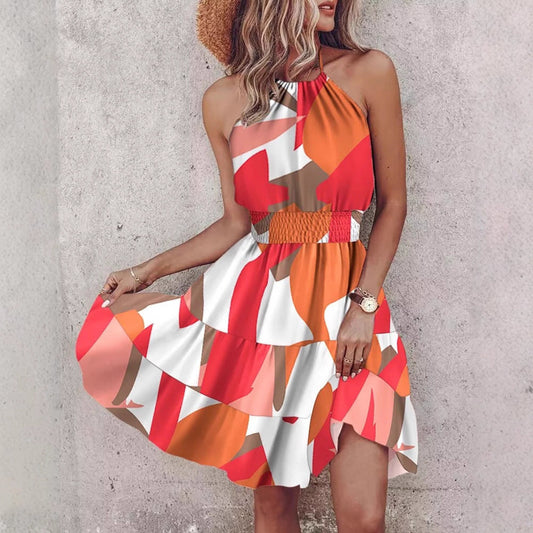 Halterjurk - Vrouwen - Gelaagde Rok en Elastische Taille - Zomer Mode - ELEGANTE GLANCE
