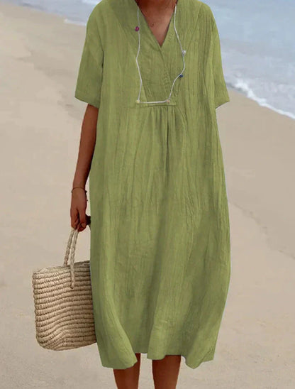 Stijlvolle zomerse damesjurk met losse pasvorm – ElaraFleur Dress