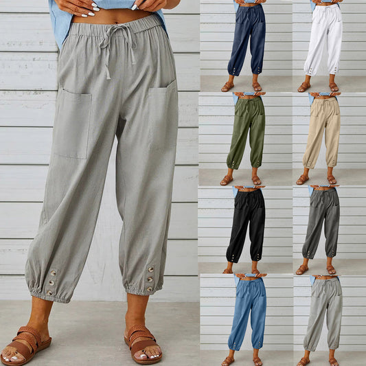 Dames - Hoge Taille Broek - Lichtgewicht en Ademend - Zomer Outfit - ELEGANTE STIJL