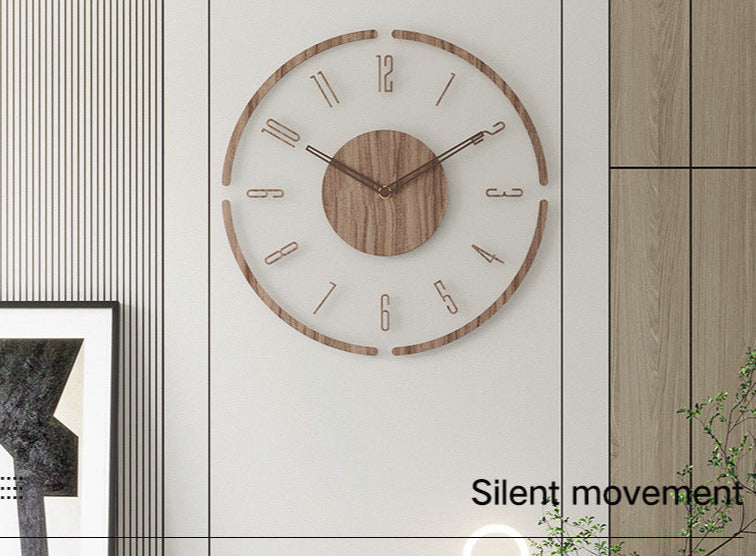 TIMEWOOD - Stijlvolle massieve houten wandklok in Noordse stijl