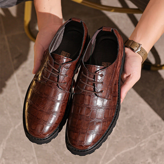 Heren - Leren Schoenen - Krokodillen Reliëf - Formeel Zakelijk - ELEGANTE STIJL