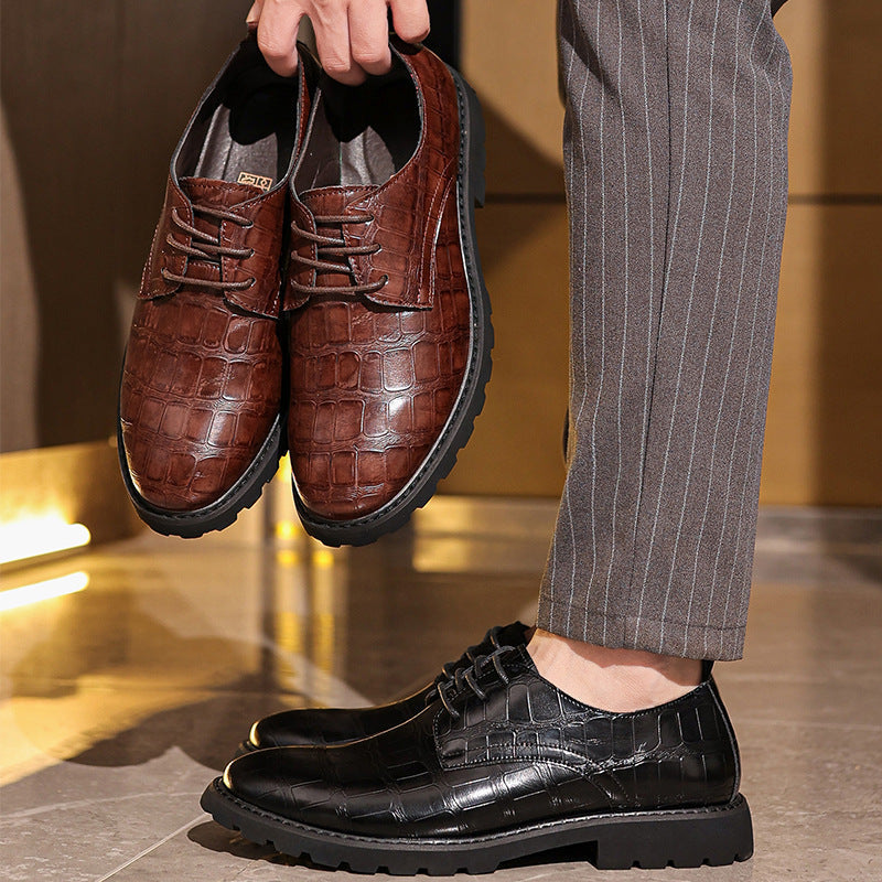 Heren - Leren Schoenen - Krokodillen Reliëf - Formeel Zakelijk - ELEGANTE STIJL