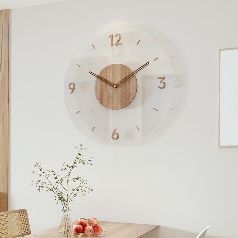 TIMEWOOD - Stijlvolle massieve houten wandklok in Noordse stijl