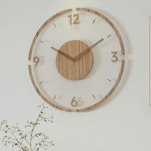 TIMEWOOD - Stijlvolle massieve houten wandklok in Noordse stijl
