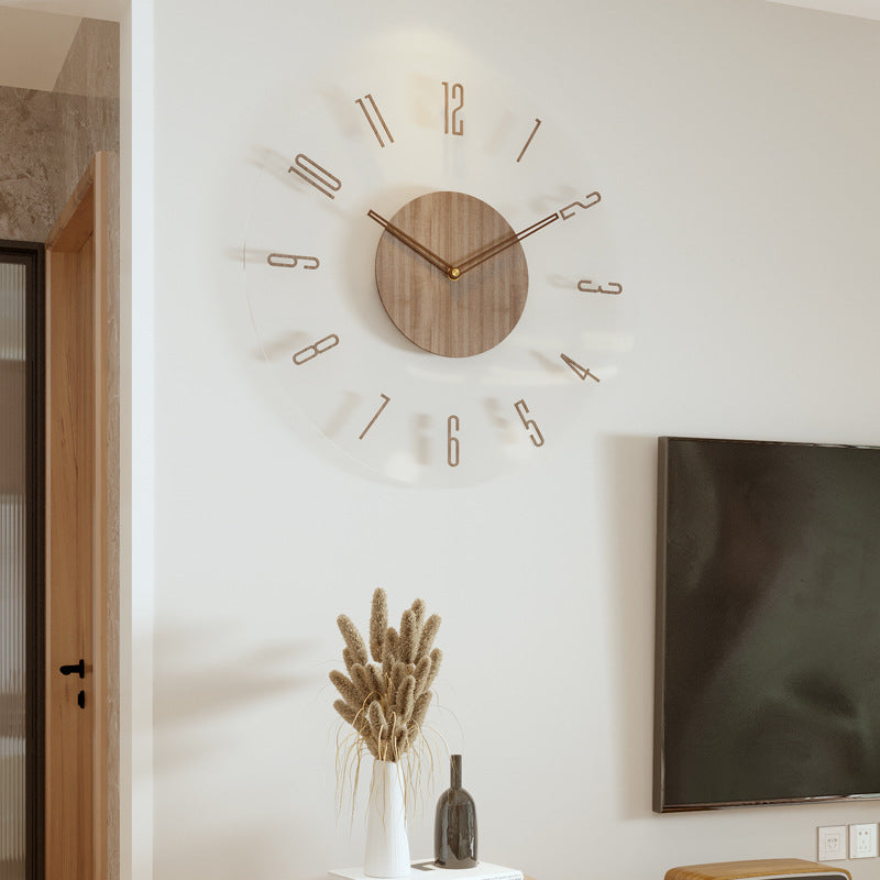 TIMEWOOD - Stijlvolle massieve houten wandklok in Noordse stijl