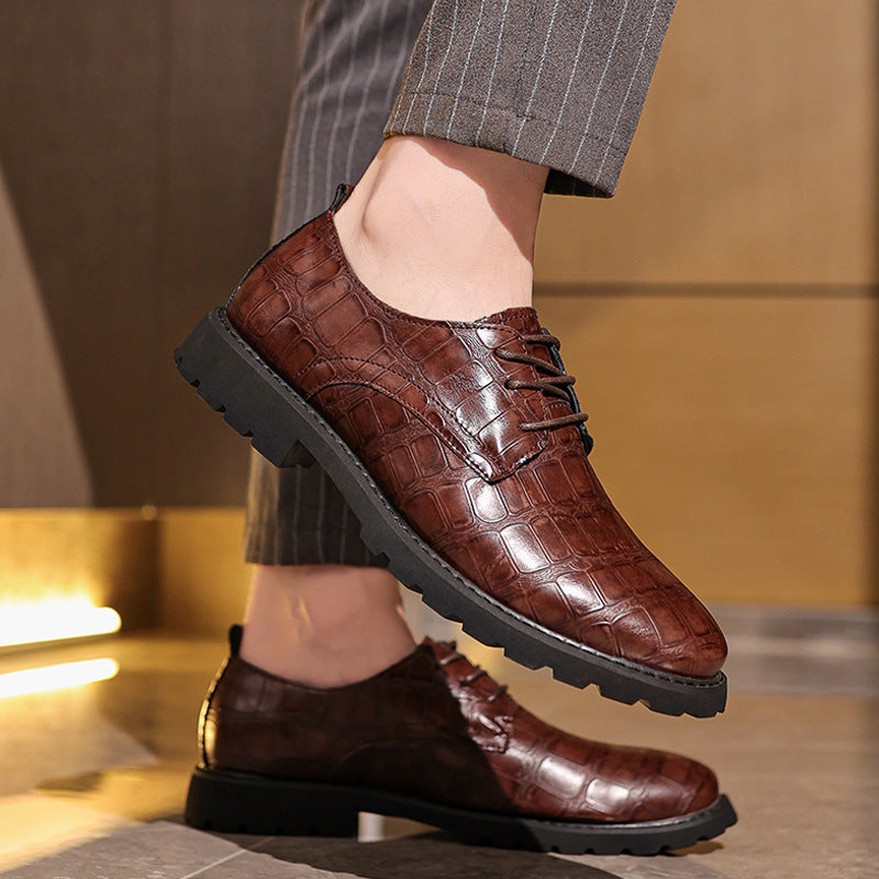 Heren - Leren Schoenen - Krokodillen Reliëf - Formeel Zakelijk - ELEGANTE STIJL