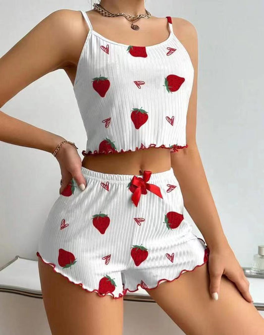 Cropped Pyjamaset - Dames - Zachte Stoffen - Lichte Nachtkleding - Tabea