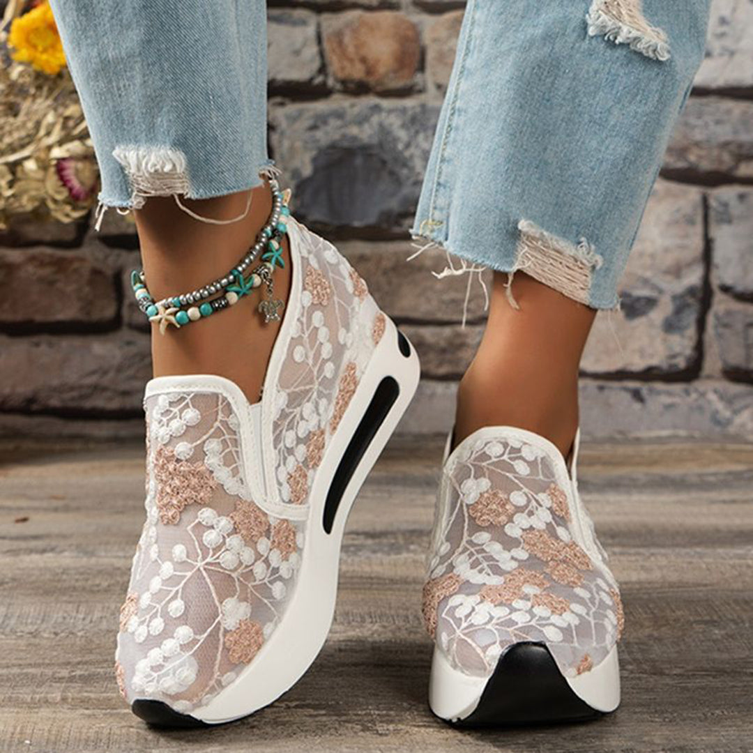 Sneakers - Vrouwen - Kant Bloemenprint - Comfort Stijl - LUNA