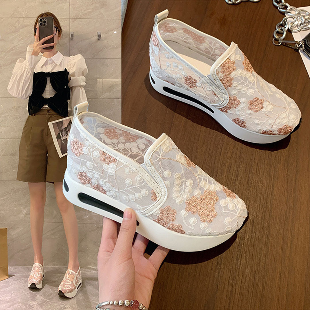 Sneakers - Vrouwen - Kant Bloemenprint - Comfort Stijl - LUNA