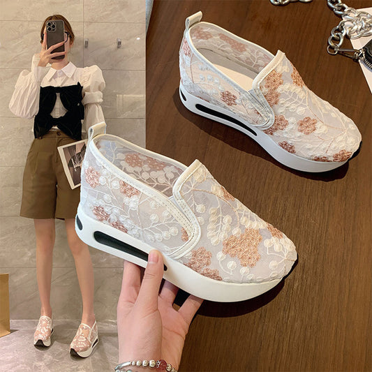 Sneakers - Vrouwen - Kant Bloemenprint - Comfort Stijl - LUNA