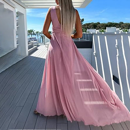 Vrouwen - Mouwloze Jumpsuit - Elegante Stof - Feest Outfit - AVONDJURK FLUID