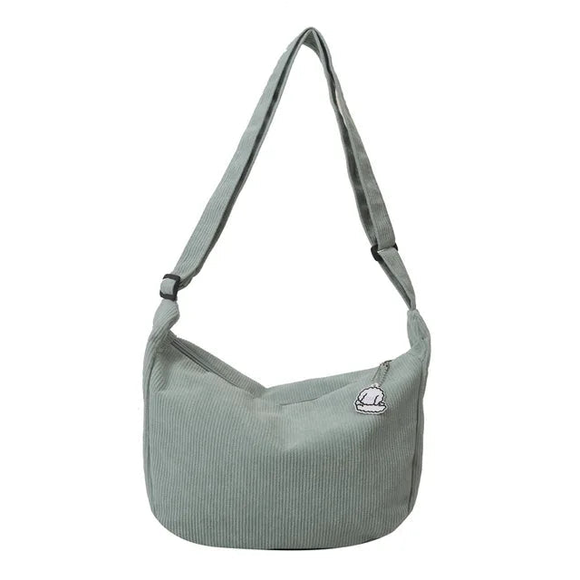 Vrouwen - Corduroy Crossbody Tas - Trendy Dumpling Vorm - Casual Draagtas - MODE TAS