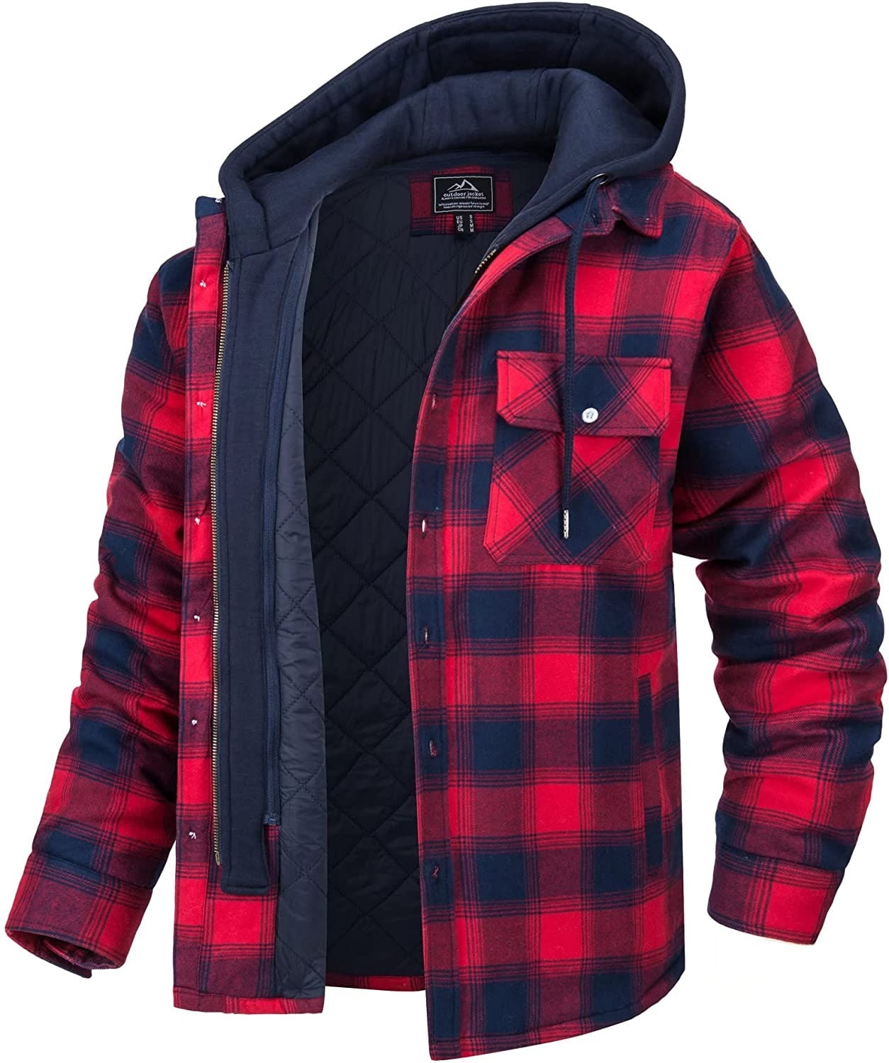Jas - Heren - Geruit Capuchon En Rits - Casual Jasje - Urban