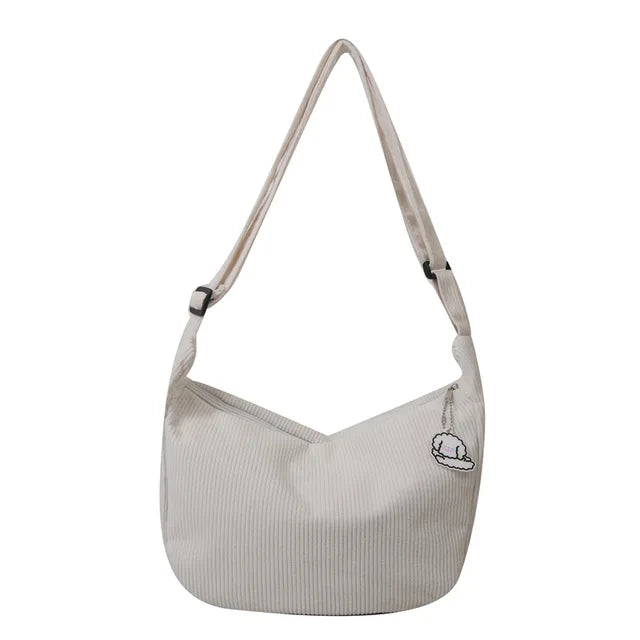 Vrouwen - Corduroy Crossbody Tas - Trendy Dumpling Vorm - Casual Draagtas - MODE TAS