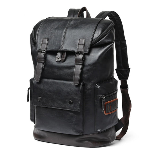 NOLAN - Vintage zwarte leren rugzak met tijdloze allure