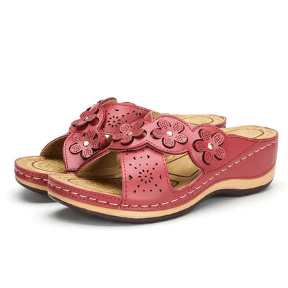 Orthopedische dames sandalen met bloemenmotief en stevig voetbed – FLORA COMFORT